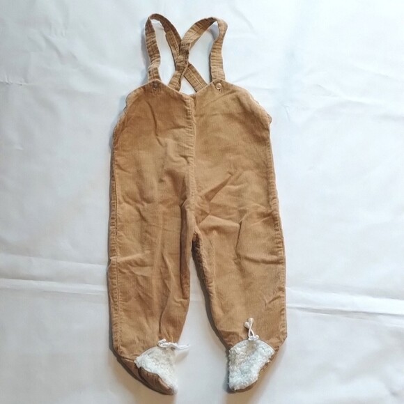 Danny Dare Vintage Courdoroy Nordic Sherpa Overalls & Jacket Set Baby L *read - Picture 5 of 10